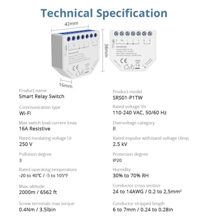 Zemismart Wifi Smart Relay 1